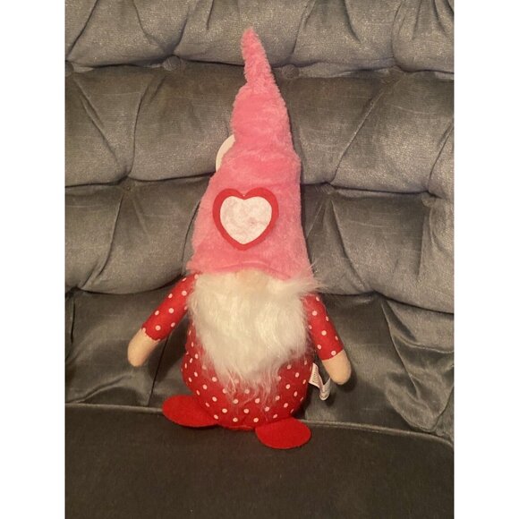 3 Gnome Plush Valentines Day Decorative Hearts 13" Pink Red Seasonal Col… - Picture 8 of 8